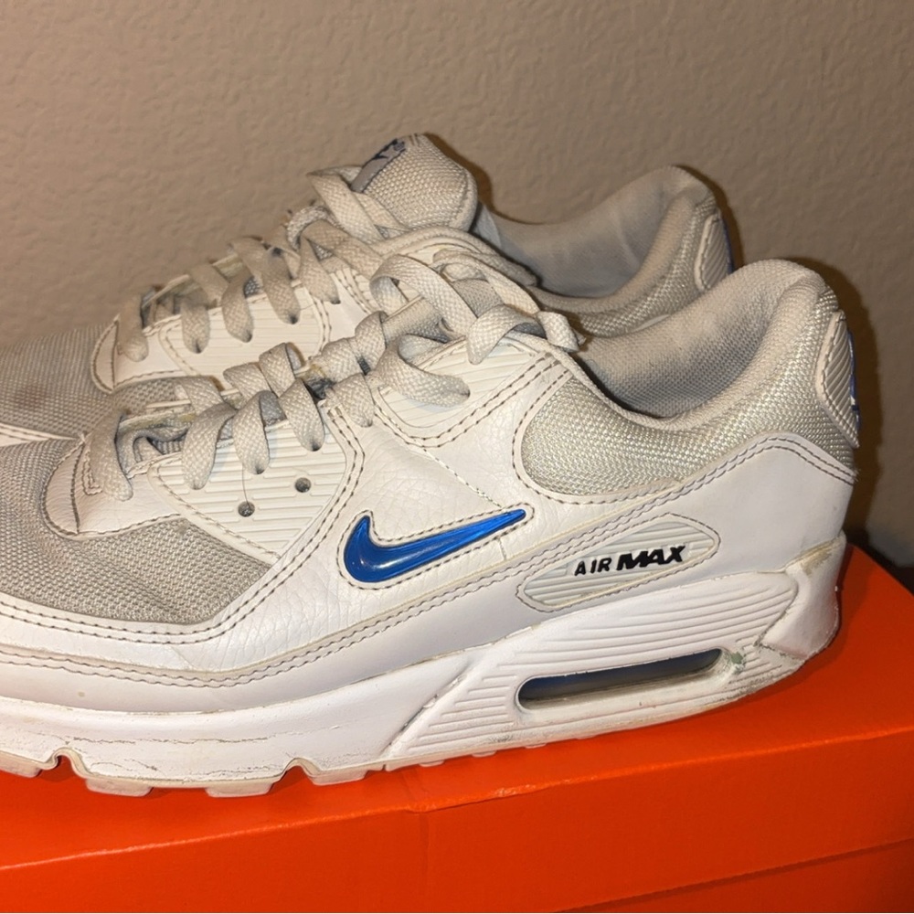 Nike Air Max White and Blue Sneakers